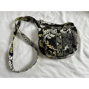 VERA BRADLEY Crossbody Bag Purse LIZZY BAROQUE PATTERN BLACK YELLOW GRAY